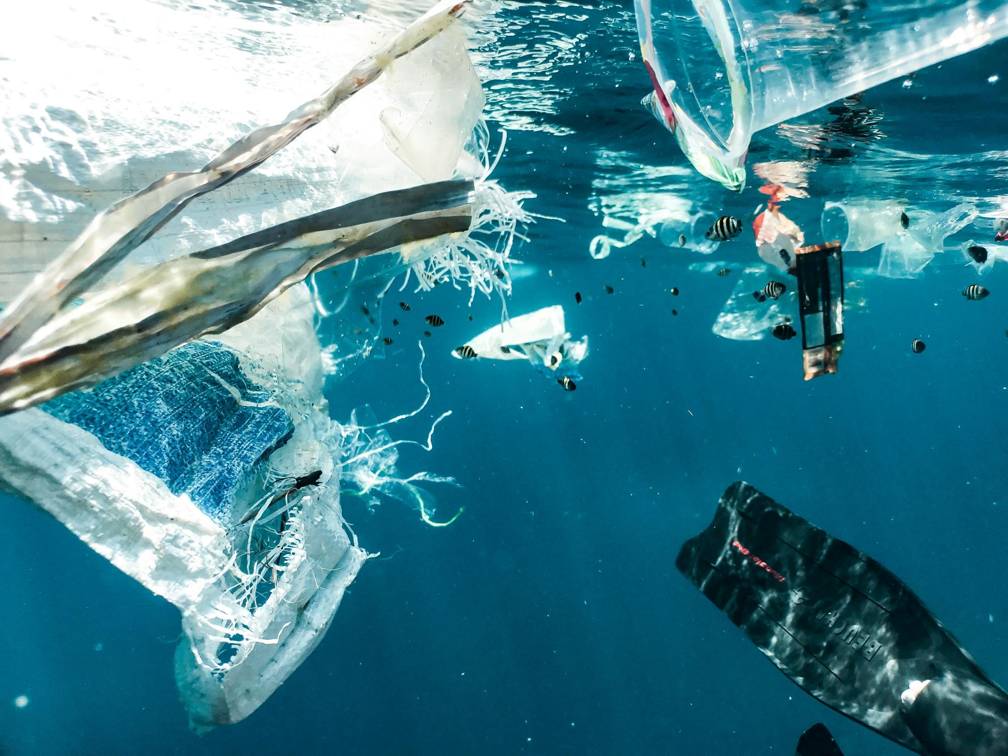 Tons of plastic pollute the world's oceans, leading to a global pollution problem. Photo via unsplash.com