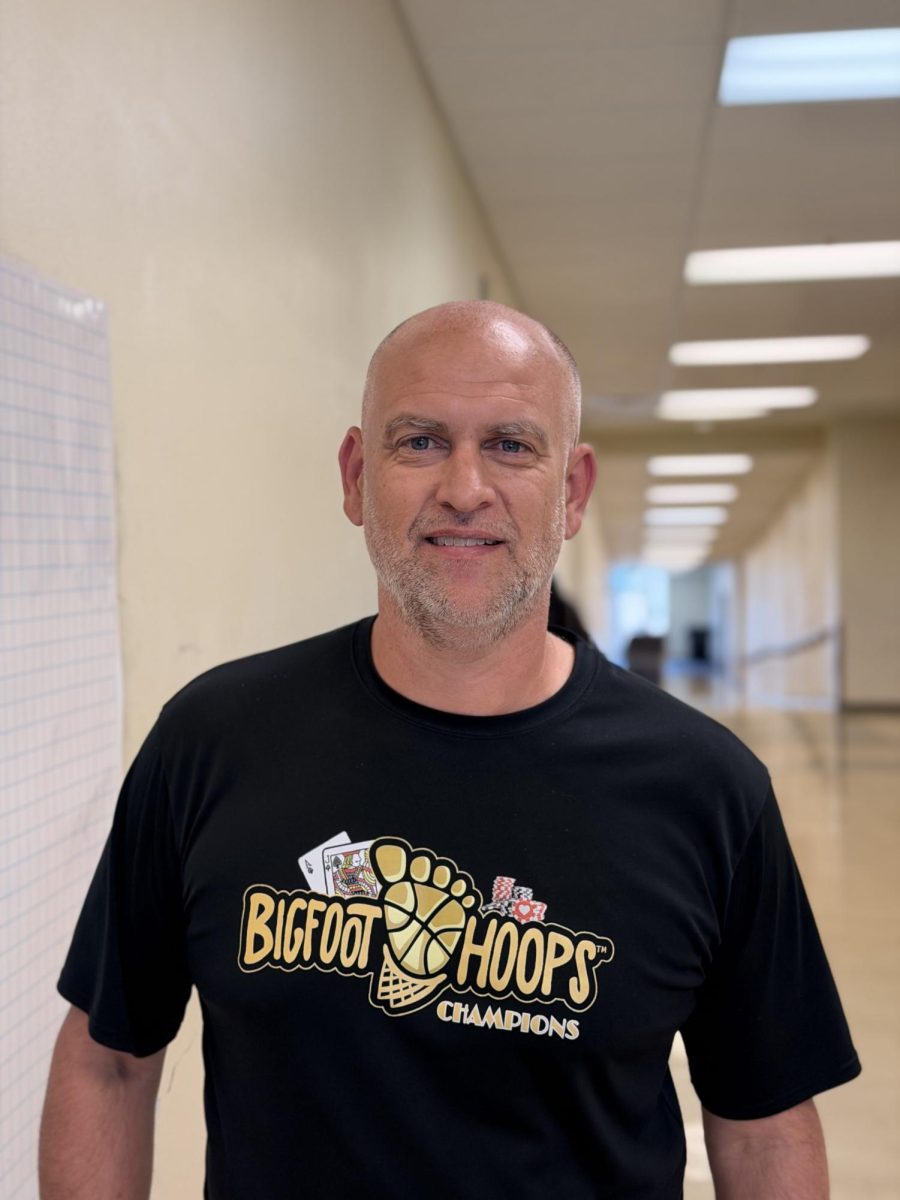Coach Aaron Newkirk during his prep period on May 7th. He was awarded Coach of the Year for the 25-26 Basketball year.